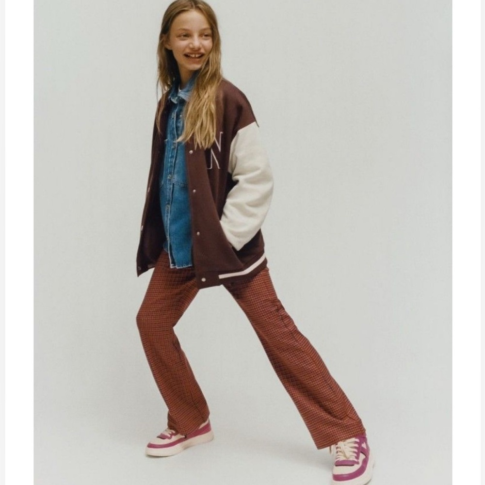 Zara Girls Plaid Flare Pants Size 11-12